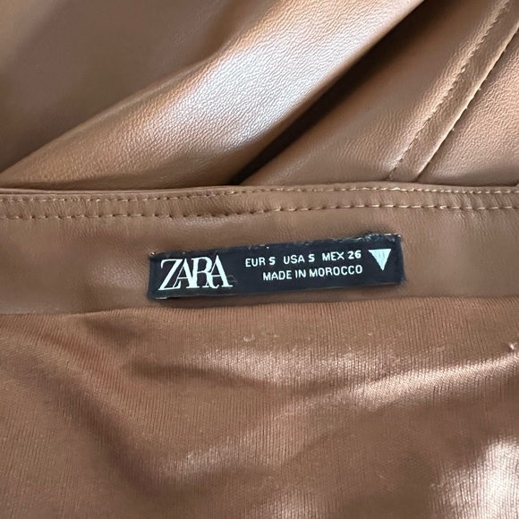 Zara Faux Leather Brown Dress - Picture 6 of 6